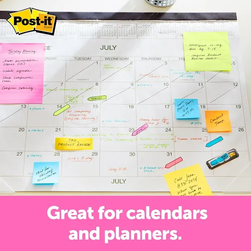 Vista 5 de Post-it Banderas de flecha de 1/2 pulgada, ocho colores surtidos, 250 unidades (684VAD2) Includes 192 Arrow flags & 60 Sign Here Flags in Assorted
