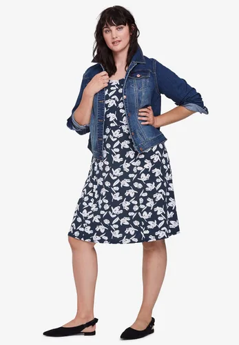 Vista 7 de Ellos Vestido de punto ajustado y acampanado para mujer en tallas grandes