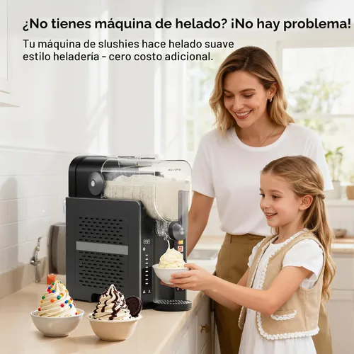 Vista 2 de Máquina de granizado para el hogar, máquina de granizado de 88 onzas, no necesita hielo, máquina de bebidas congeladas con 6 ajustes