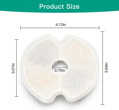 Vista 7 de Filtros de fuente de agua para gatos, 8 paquetes de filtros de carbono de repuesto para fuente automática de mascotas, fuente de agua de acero