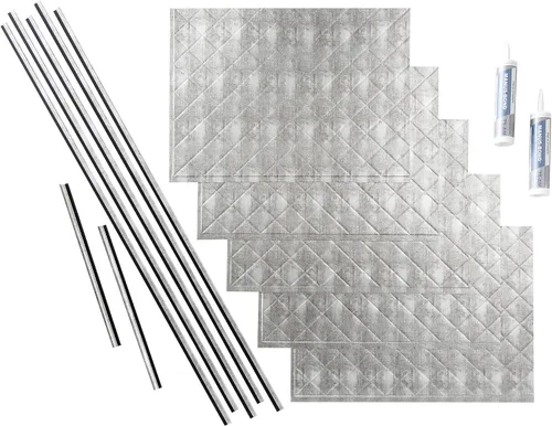 Vista 21 de FASÄDE Kit de protector de vinilo decorativo acolchado de 15 pies cuadrados en plata argente