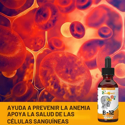 Vista 6 de Gotas líquidas complejas de vitamina B con rápida absorción, vitaminas complejas líquidas súper B B2, B3, B5, B6 y B12 - Impulso de energía natural