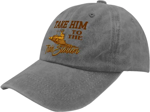 Vista 2 de Baseball Caps Take Him to The Train Station Dad Hat for Men Vintage Hats Adjustable