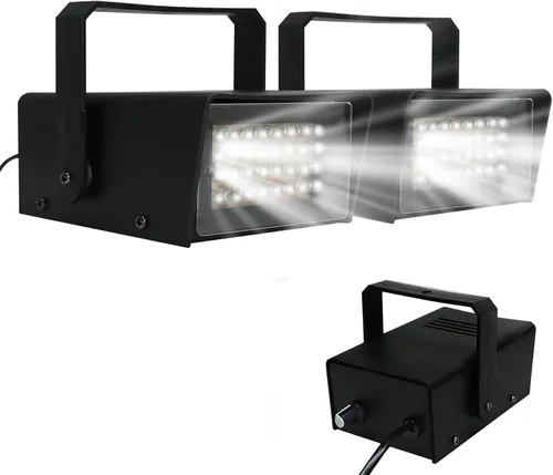 Vista 10 de ENUOLI Mini Luz Estroboscópica - 32 Bombillas LED Superbrillantes para Halloween, Control de Velocidad de Parpadeo Variable, Luces Intermitentes