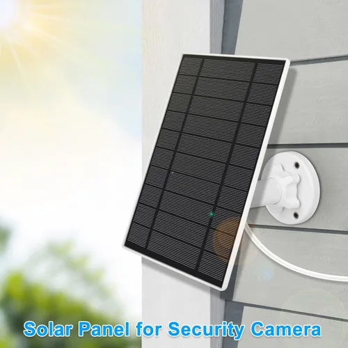 Vista 6 de Panel solar de 6 W 5 V para cámara Wyze al aire libre v1/v2 y batería Cam Pro, puerto micro USB o USB tipo C IP65 impermeable, montaje ajustable