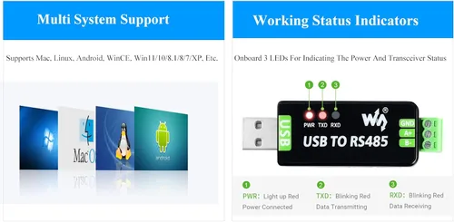 Vista 7 de 2PCS Industrial USB a RS485 Convertidor bidireccional Placa Adaptadora con Original FT232RNL y SP485EEN Chip Comunicación Rápida hasta 0.7 mi