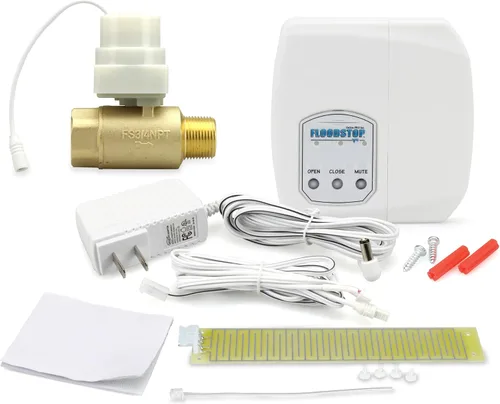 Vista 3 de Kit de detección de fugas de calentador de agua FloodStop con apagado automático del agua y alarmas visuales/audibles, 1" NPT MIP x FIP