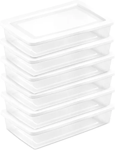 Vista 36 de Sterilite - Paquete de 12 cajas de almacenamiento apilables con tapas a presión; contenedor organizador de plástico resistente para armario, baño