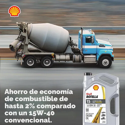 Vista 7 de Shell Rotella Aceite de motor diesel T5 Synthetic Blend 10W-30, 1 galón