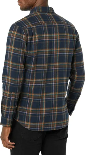 Vista 62 de Amazon Essentials Camisas de franela de manga larga para hombre, corte ajustado, a cuadros con botones