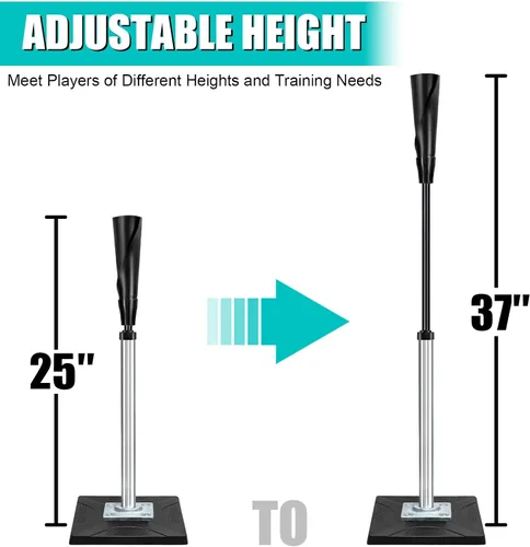 Vista 2 de Zdgao Batting Tee for Baseball/Softball, Adjustable Height 25" to 37" Baseball Tee with Removable Rubber Top and Premium Base for All Ages