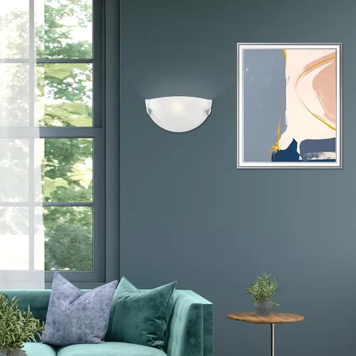 Vista 10 de Livex Lighting 4271-91 Home Basics Lámpara de pared de 1 luz de níquel cepillado con cristal de alabastro blanco Vidrio de alabastro blanco