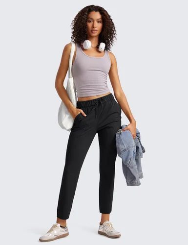 Vista 6 de CRZ YOGA - Pantalones de golf elásticos en 4 direcciones para mujer, de 27 pulgadas, pantalones casuales de 78, pantalones deportivos con bolsillos