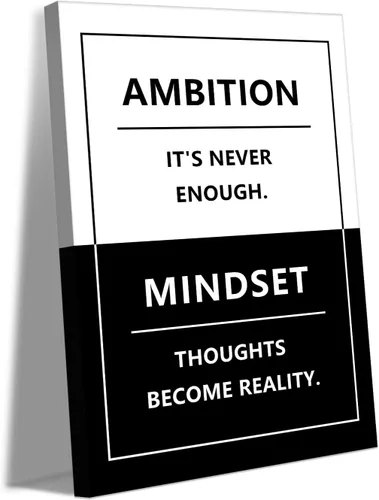 Vista 16 de Inspirational Hustle Wall Art - Lion Head withEncouraging Quotes Canvas Print Motivational Wall Decor, Black and White Office Picturtes Success