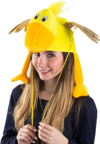 Vista 4 de Tigerdoe Sombrero de pato aleteando ala novedad animal de granja cerdo accesorio de disfraz amarillo