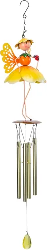 Vista 8 de Taman Campanilla de viento para exteriores – Campanillas de viento de hadas de flores para tubos de aluminio exteriores, regalo conmemorativo