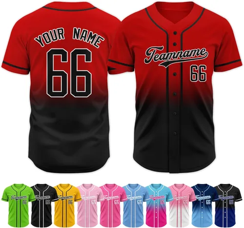 Vista 44 de Custom Baseball Jersey Stitched Personalized Name Number Baseball Shirts Sports Uniform for Men Women Boy