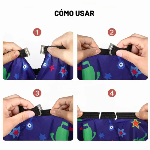 Vista 4 de Capa de peluquería para niños con cepillo para el cuello, capa profesional de corte de pelo con cierre a presión ajustable