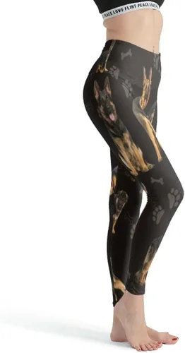 Vista 3 de Pantalones de yoga Chihuahua para mujer, leggings de cintura alta para control de abdomen, pantalones de entrenamiento, leggings