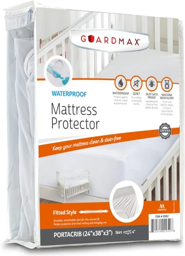 Vista 18 de Guardmax Protector de Colchón de Algodón Terry Tamaño Twin - Impermeable y a Prueba de Ácaros del Polvo con Bolsillos Elásticos - Sábana Bajera