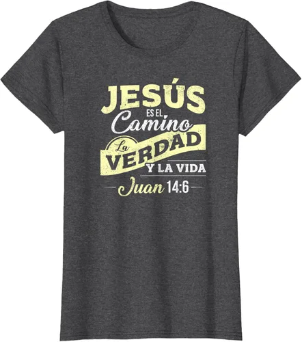 Vista 4 de Camisas de la Biblia de Jesus para los Cristianos Camiseta Española Negro