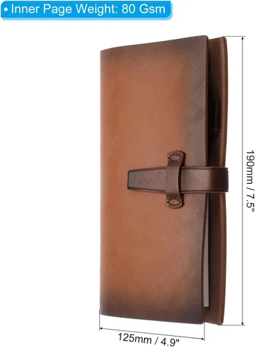 Vista 2 de PATIKIL Diario A6 de piel sintética, organizador personal recargable de hojas sueltas, cuaderno rayado con hebilla para oficina de negocios