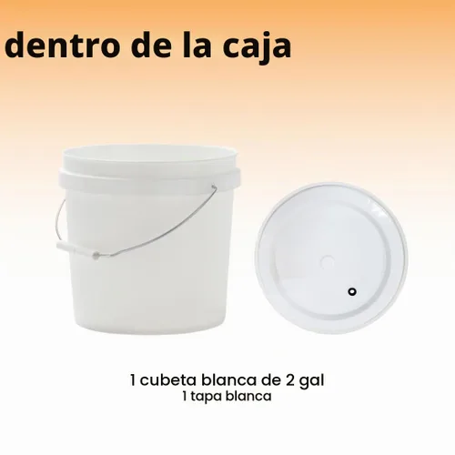Vista 2 de Fermentador de plástico de 2 galones con tapa