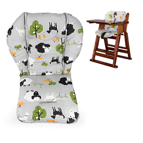 Vista 7 de Twoworld Cojín para silla alta, cojín de asiento de bebé grueso grande para silla de bebé, funda de almohadilla transpirable (gris de moda)