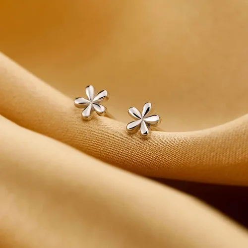 Vista 5 de Reffeer Solid 925 Sterling Silver Daisy Stud Earrings Flower for Women Teens Tiny Flower Stud Earrings Spring