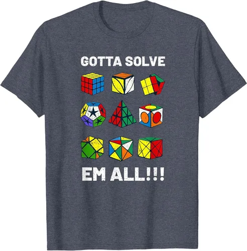 Vista 74 de Competitive Puzzle Cube Gotta Solve Em All Speed Cubing T-Shirt Asphalt Grey