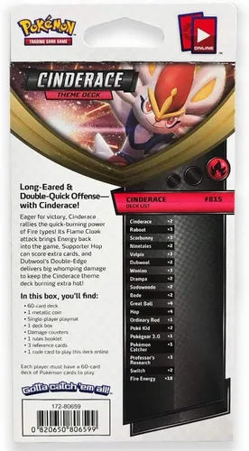 Vista 2 de Pokemon TCG: Baraja temática de Sword & Shield con Cinderace.
