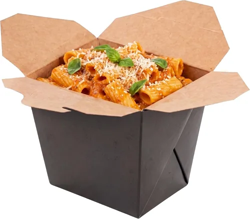 Vista 5 de Restaurantware Cajas chinas para llevar, paquete de 200 unidades, 8 onzas, resistentes a la grasa, recipientes de comida para llevar, desechables