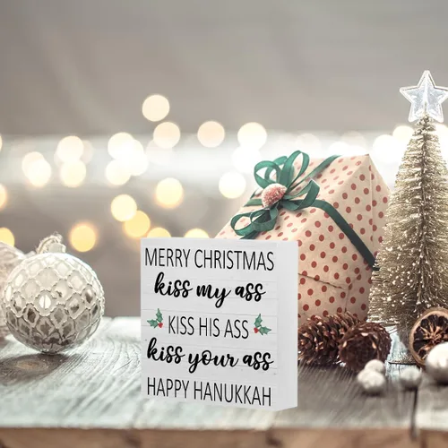 Vista 6 de Decoraciones de Navidad, letrero de Feliz Navidad, decoración de Navidad, letrero de feliz Hanukkah, decoraciones de Navidad, accesorios