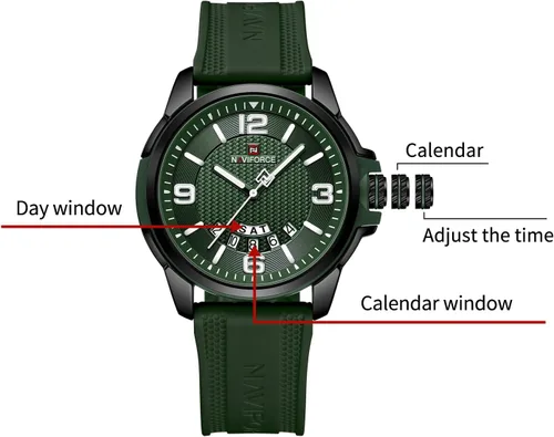 Vista 5 de NAVIFORCE Reloj impermeable para hombres, mujeres, niños y niñas, analógico, militar, deportivo, unisex, correa de silicona