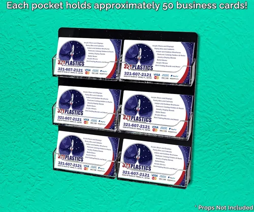 Vista 2 de Marketing Holder - Soporte para tarjetas de visita colgante con herrajes para 6 bolsillos organizadores para membresía de regalo o tarjetas