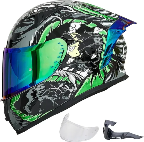 Vista 13 de ILM - Casco completo de motocicleta con Pinlock compatible con viseras y aletas transparentes y tintadas, casco para Street Bike y Motocross