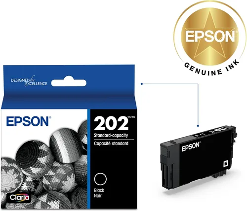 Vista 2 de Epson 202 Claria Ink Cartucho negro de capacidad estándar (T202120-S) funciona con Workforce WF-2860, Expression XP-5100