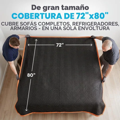 Vista 6 de SIMPLI-MAGIC 79523 - Mantas de mudanza acolchadas resistentes, negro/naranja, 72 x 80 pulgadas, paquete de 12