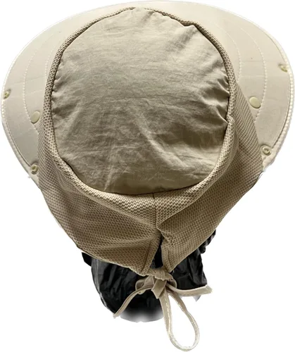 Vista 5 de Mrlahat Visera ancha para pesca al aire libre, gorra de pesca con solapa larga para orejas y cuello, unisex Beige