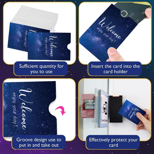 Vista 3 de Qeeenar 2000 fundas para tarjetas de llaves de hotel, brillantes