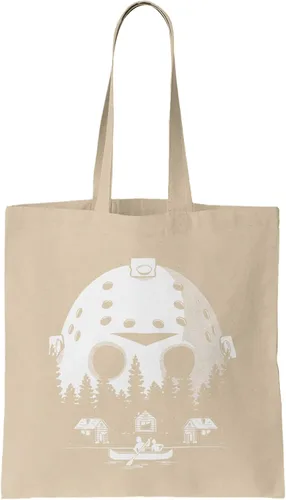 Vista 20 de Camp Crystal Lake Scenery - Bolsa reutilizable para comestibles con máscara Jason (negro)