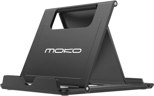 Vista 10 de MoKo Soporte para teléfono/tableta, soporte plegable para tableta compatible con iPhone 17/17 Air/17 Pro/17 Pro Max, iPhone 16/Pro/Pro Max/Plus