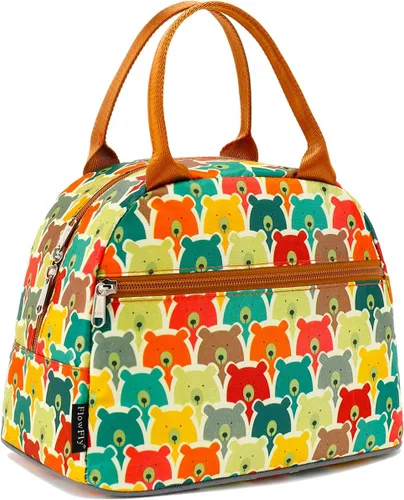 Vista 31 de Bolsa de almuerzo aislada FlowFly - Bolsa de asas organizadora para mujeres/hombres, Alpaca