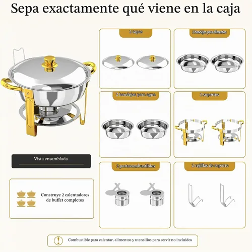 Vista 6 de Frizoky Platos redondos de 7 cuartos de galón para bufé, paquete de 2