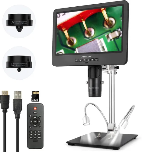 Vista 10 de JL246MS 3 lente 2000X HDMI microscopio digital con pantalla LCD