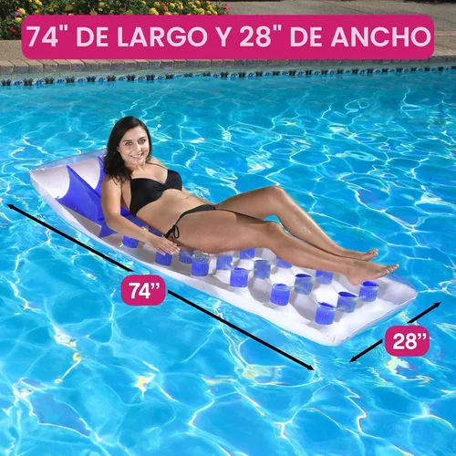 Vista 7 de Poolmaster Flotador inflable clásico francés de bolsillo para piscina, para adultos, color azul
