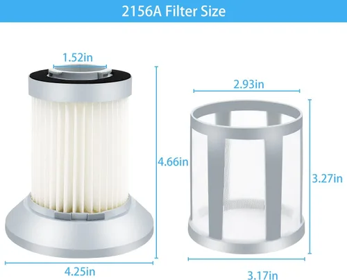 Vista 3 de Katerelis Paquete de 2 filtros de repuesto 2156A compatibles con BISSELL Zing ligero, 2156, 2156A, 2156E, 1665, 16652, 1665W sin bolsa, para filtro