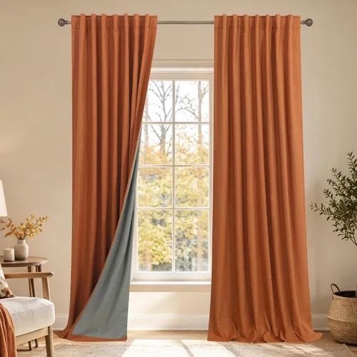Vista 63 de KOUFALL Cortinas opacas de lino de 24 pulgadas de largo, cortinas térmicas cortas para oscurecer la habitación, cortina de baño para cocina sobre