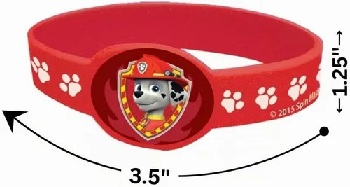 Vista 2 de Artículos para fiesta de cumpleaños Paw Patrol, Pulseras, Colores Variados
