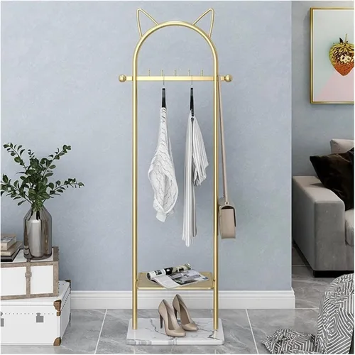 Vista 7 de Perchero dorado para ropa, perchero con base de mármol estable para abrigos, sombreros, bufandas, ropa y bolsos, para el hogar, dormitorio, hotel